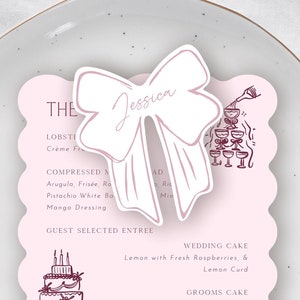 Bow Shaped Place Cards - Printed and Die-Cut