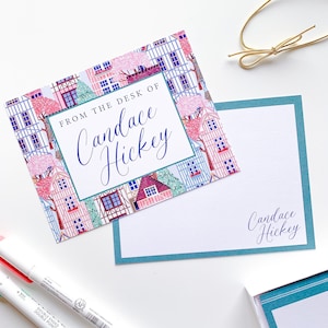 Aquarell Hausmuster - Makler - GEDRUCKTes Briefpapier 12er Set