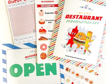 My First Restaurant Pretend Play Set - For Dramatic Play!