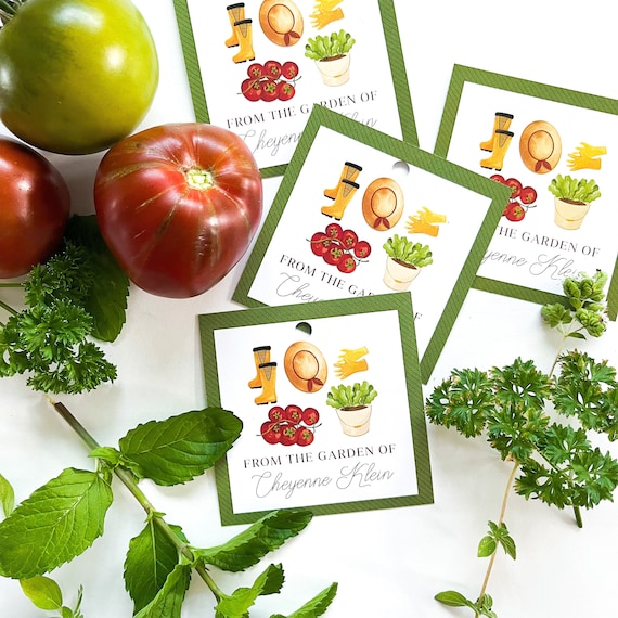 Personalized Garden Gift Tags or Stickers - Set of 30