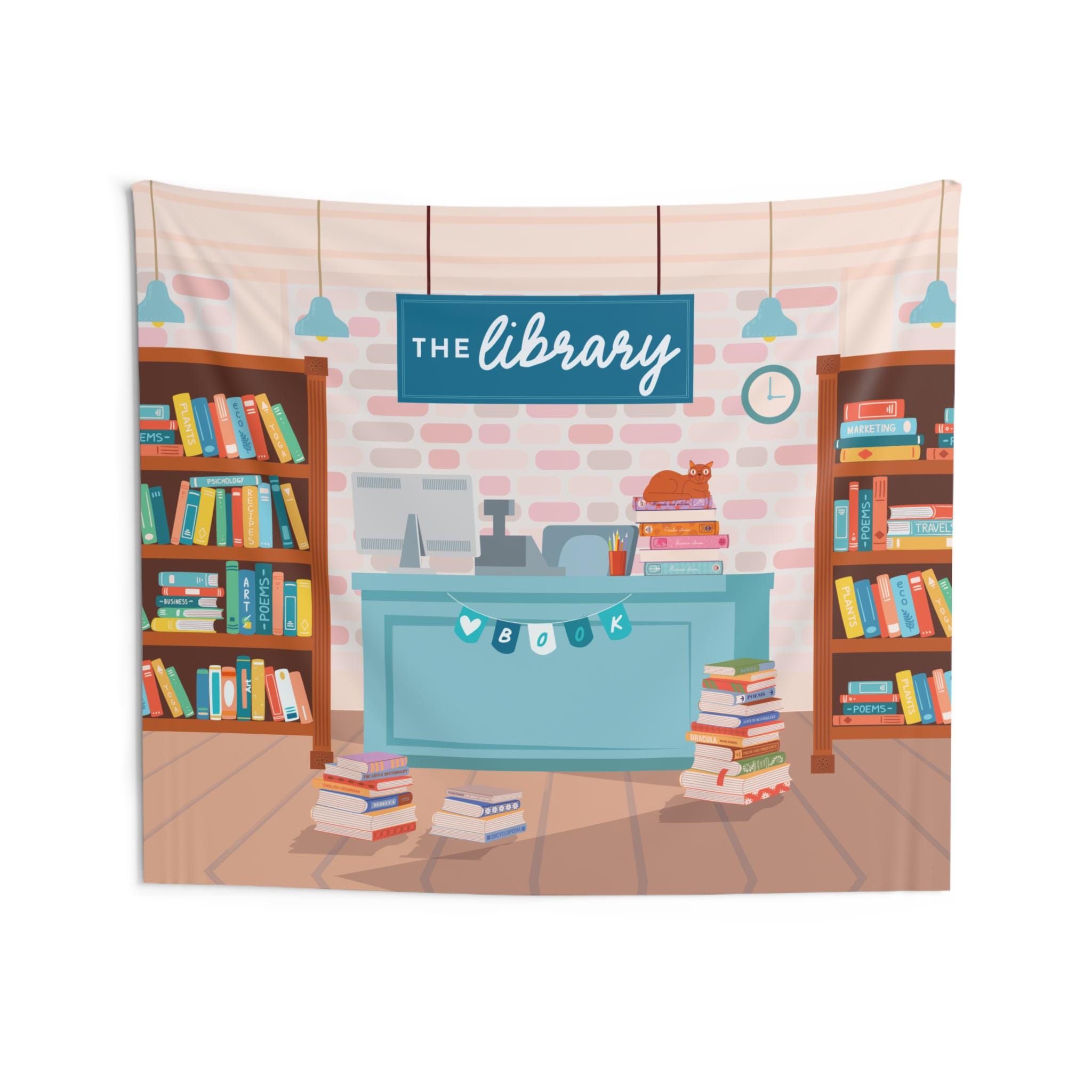 Cozy Library Pretend Play Backdrop - Etsy