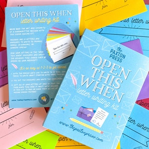 Kit para escribir cartas con el mensaje "Abrir cuando": sobres y artículos de papelería para correo postal