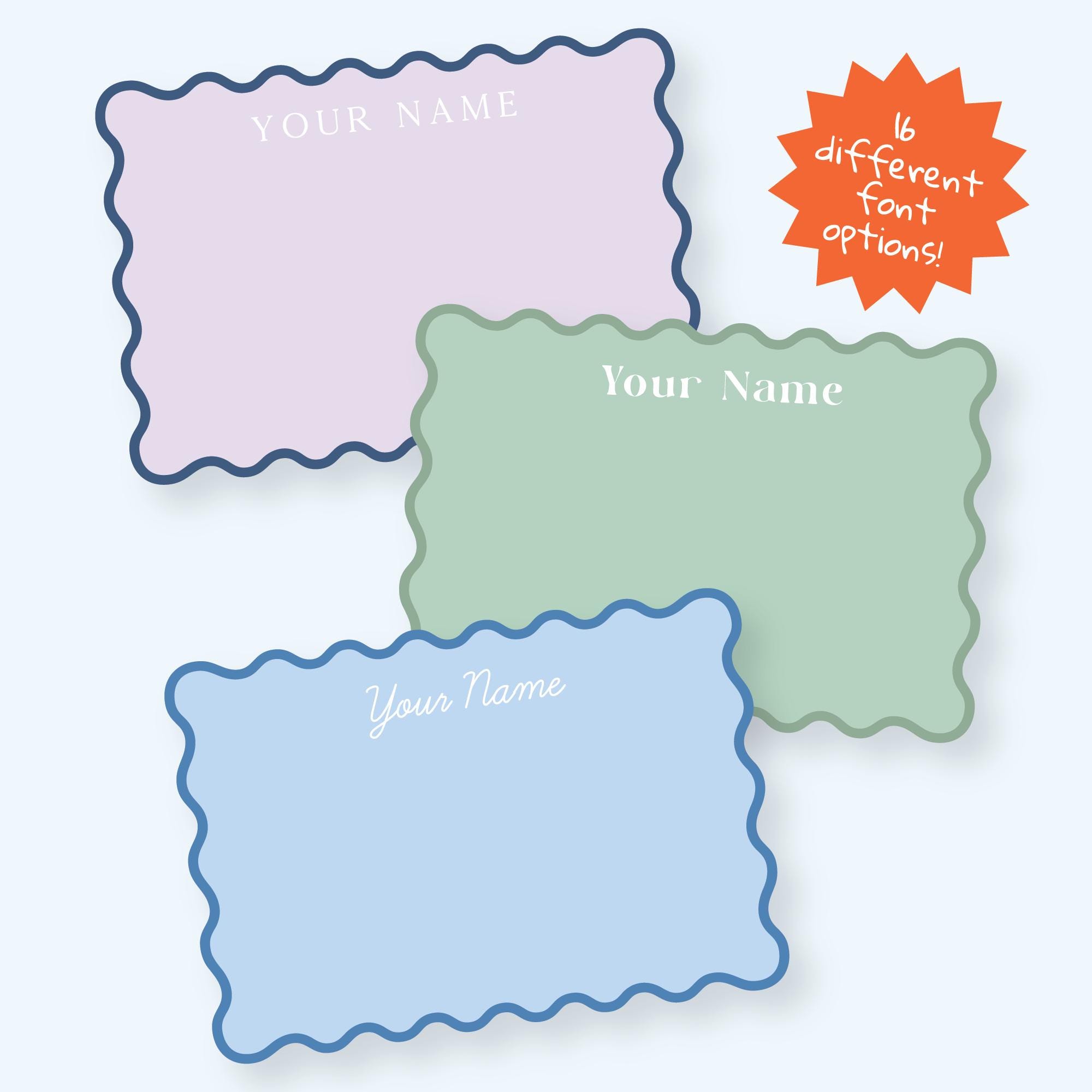 Scalloped Stationery Set - Personalized Note Cards With Envelopes ...