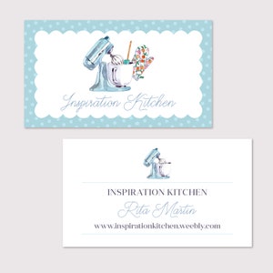 Cartes de visite bleu clair pour un mixeur de cuisine