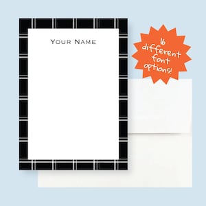 Custom Briefpapier Set von 12 - Personalisiertes Briefpapier mit Umschlägen