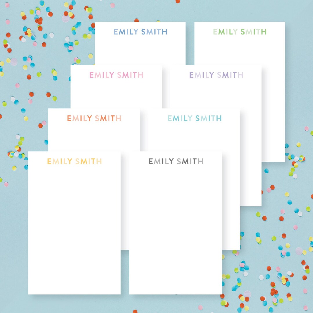 Personalized Rainbow Shaded Notepad With Name | Custom Colorful Notepad ...