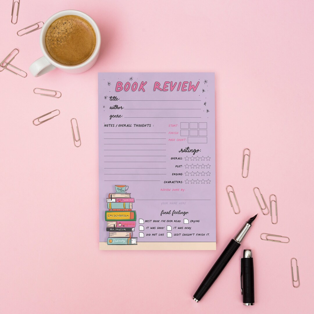 Book Review Notepad - Etsy