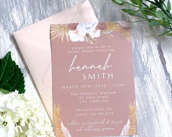 Boho Beach - Set of 10 Printed Bridal Shower Invitations