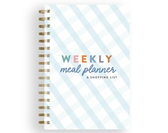 Cuaderno de planificación de comidas semanales con lista de compras desprendible