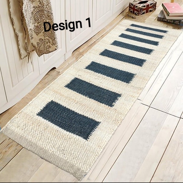 Beautiful custom size hemp jute rug for living room/bedroom/hallway/runner/