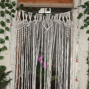 Tapestry Bohemian Macrame Curtain door hanging , wall decor Boho style curtain for bedroom, closet doorway, nursery, party, wedding decor