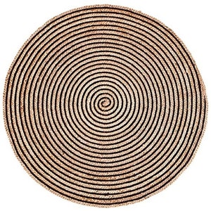 Alfombra de yute natural hecha a mano de 4x4 y 6x6, de fibra natural, ecológica, bohemia, circular, personalizada, regalo de Navidad.