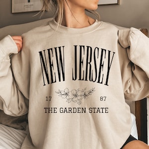 New Jersey Sweatshirt, New Jersey Crewneck, New Jersey College Sweater, New Jersey Shirt, New Jersey Gift, The Garden State