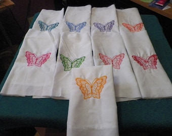 Machine Embroidered butterflys  Quilt squares/quilt blocks