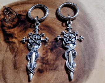 Pentagram Sword BootCharms Charms de botte en métal lourd gothique punk