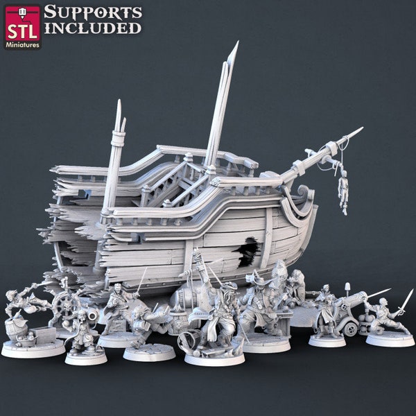 Figurine JDR Pirate SET STL Miniatures Impression 3D
