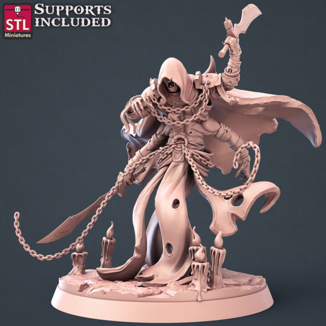 Figurine Wraith a Chain JDR STL Miniatures - Etsy