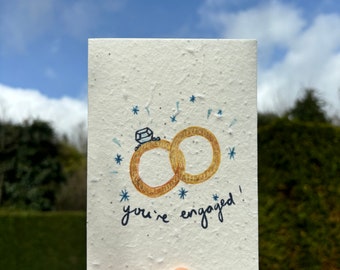 Engagement Card - You’re Engaged - Engagment Gifts - Sustainable Gifts - Plantable  Card - Wedding Cards - Engagement Rings