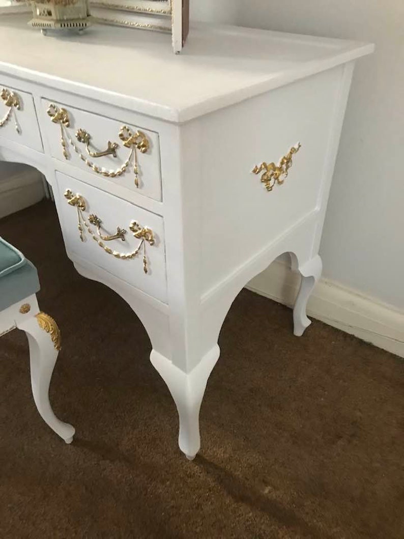 Vintage French Style Dressing Table and Stool Etsy UK