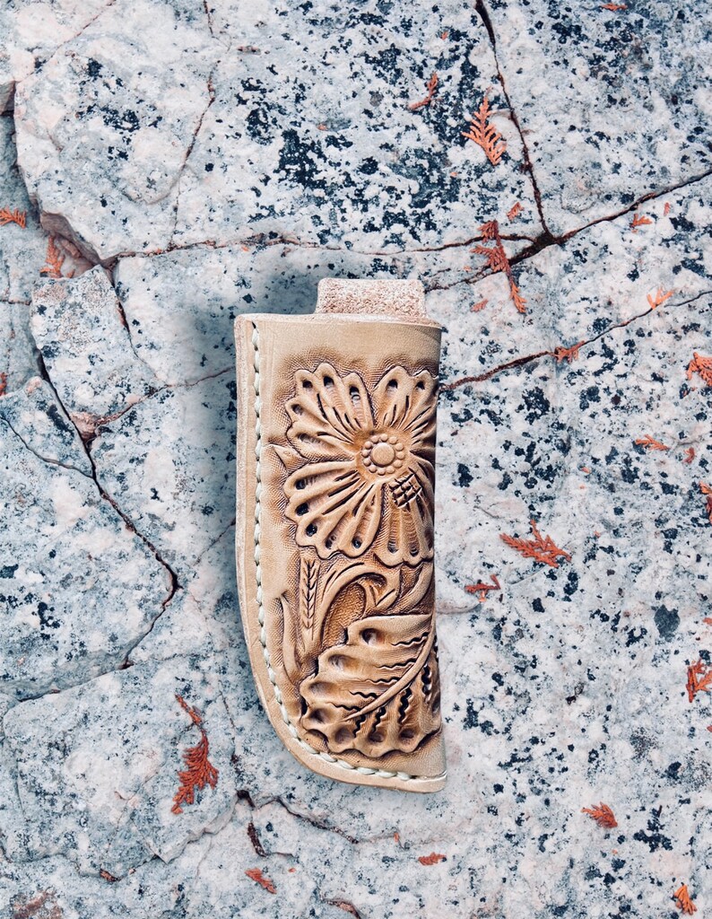 Custom Tooled Leather Knife Sheath Trapper / Sodbuster Etsy