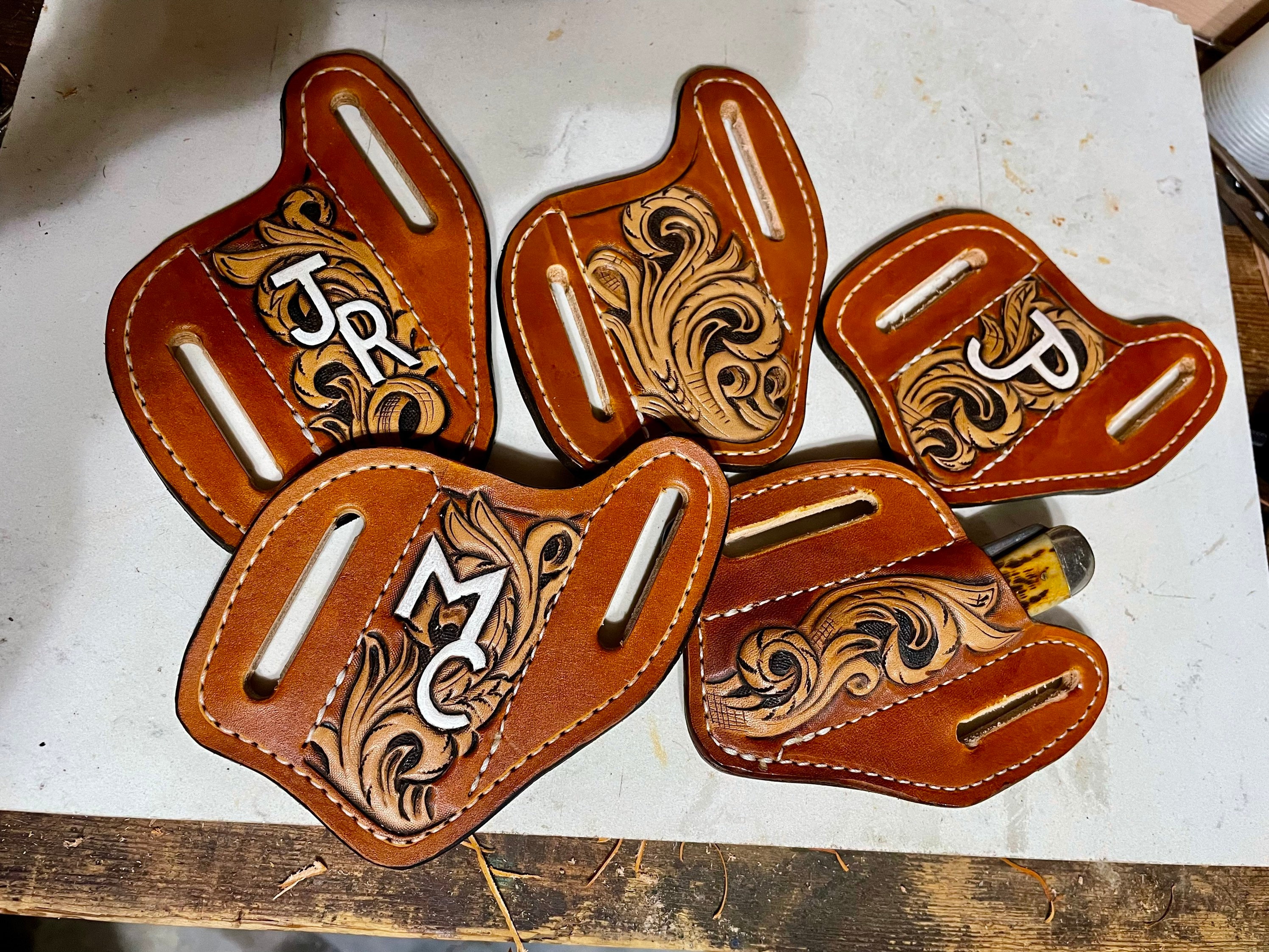 Custom Leather Pancake Knife Sheath/ Knife Sheath/ Case Etsy