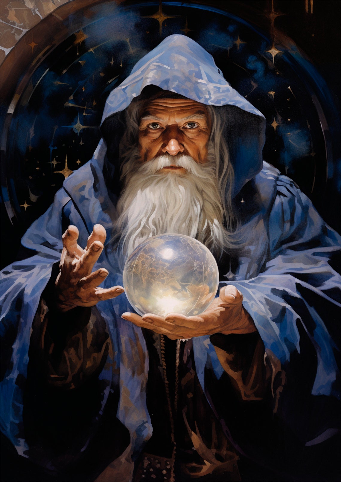 Mogee Magic Mage, Home Decor, Midjourney, Digital Portrait, Digital Art, - Etsy