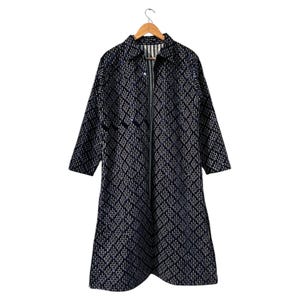 Velvet Long Kimono Luxurious Coat Hamdme With Beautiful Silver sequence Black Colour  Long Kimono Unisex Wear Gift For Her