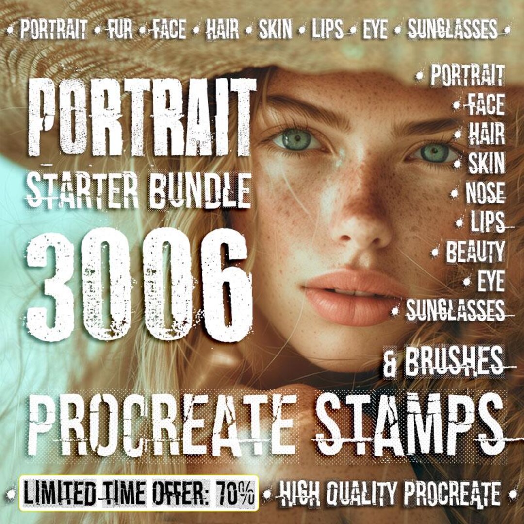 3006 Procreate Brushes Digital Product Procreate Stamps Hair Brushes