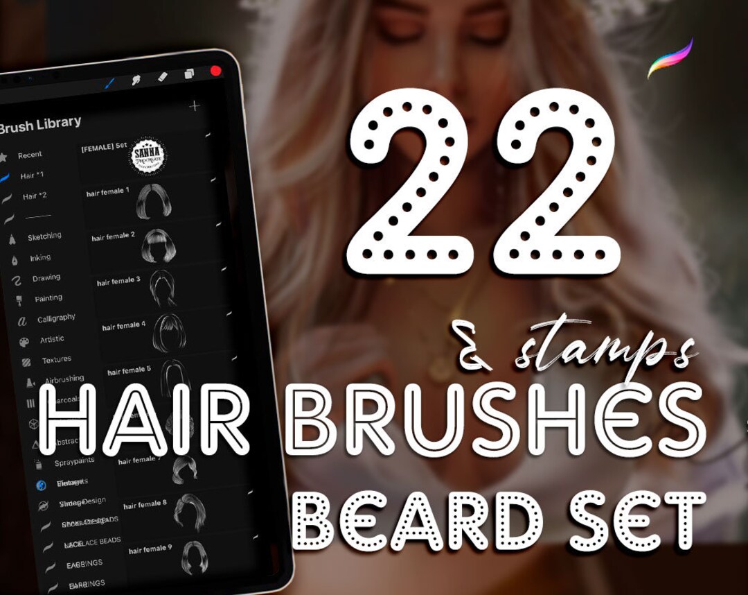 Beard Brushes Procreate Beard Stamps Hair Stamps Hair Brushes Etsy