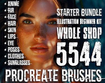 WHOLE SHOPE >> Procreate Brushes | Starter Portrait Bundle | Illustration Beginner Kit