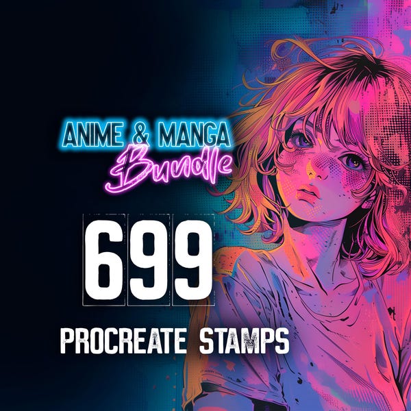 Manga Anime Procreate Brushes - 669  Face & Eye Stamps (Digital Download)