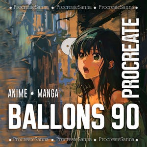 Ballon Stempel procreate Manga Pinseln Manga Stempel Anime Stempel Chibi Stempel Pinseln procreate Anime Manga Gesicht Auge Stempel - BALLON SET