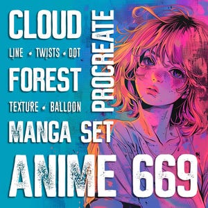 Pinceles para manga - Pinceles para Procreate - Pinceles para Anime - Sellos para manga - Sellos para chibi - Sellos para cara y ojos - PAQUETE MANGA Y ANIME