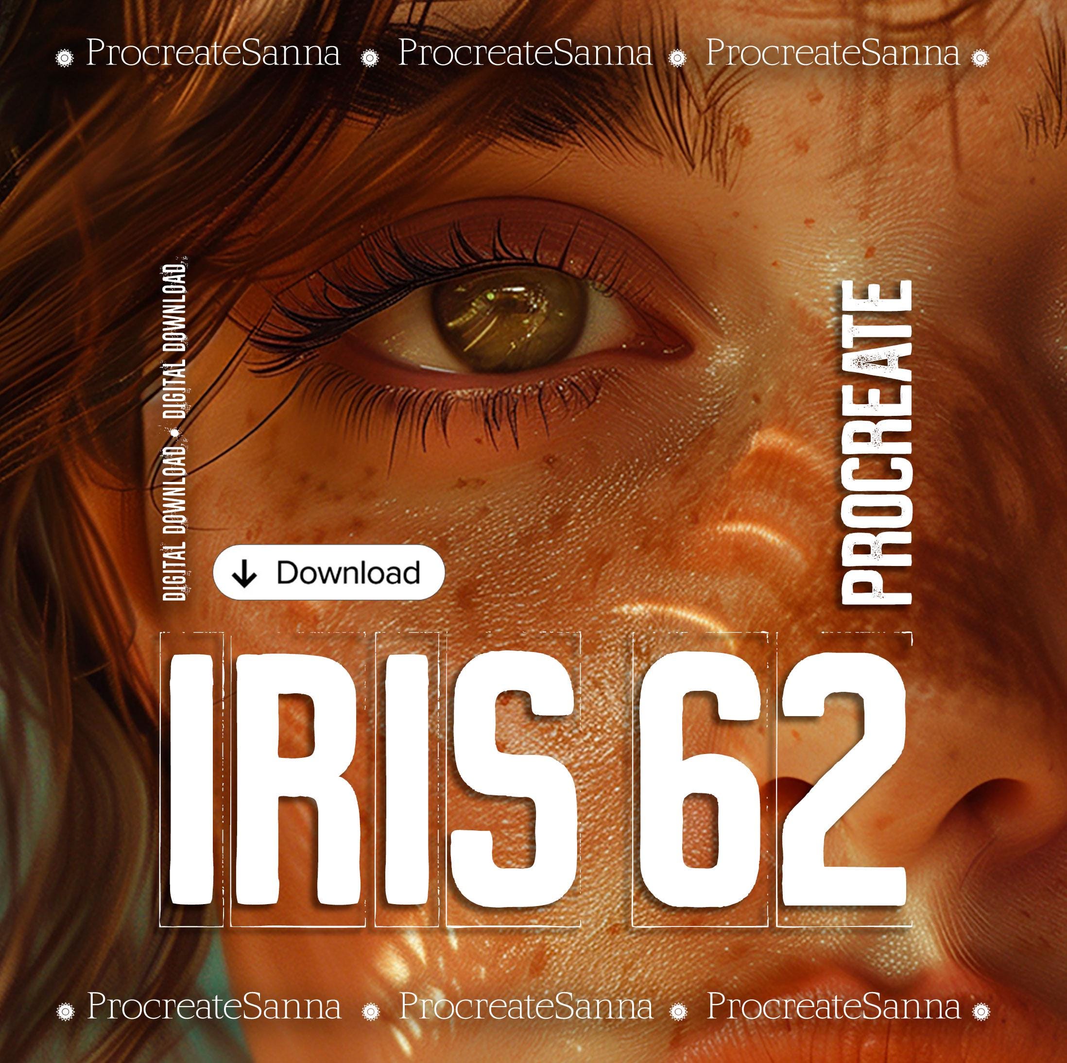 Procreate Iris Stamps – 62 pinceles realistas de ojos e iris para Procreate en iPad