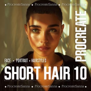 hair short brushes procreate hair short stamps hair stamps hair brushes - HAIR SHORT SET