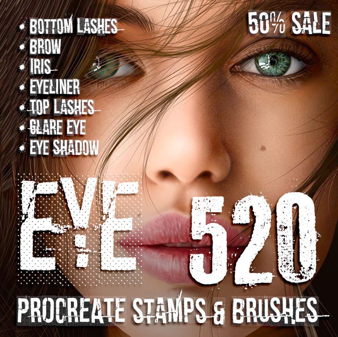 Eye Stamps Procreate Eye Brushes Brow Stamps Top Lashes Glare Eye