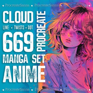 Manga Brushes - Procreate Brushes - Anime Procreate Pinsel - Manga Stempel Stempel Chibi Stempel Gesicht Augenstempel - MANGA & ANIME BUNDLE