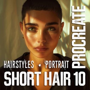Haar Kurz Bürsten procreate Haar Kurz Stempel Haarstempel Haarbürsten - HAIR SHORT SET