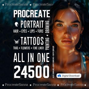 Procreate Brushes | Digital Product | Best Procreate Portrait Stamps | Portraiture Guide for iPad | hair skin eye