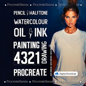 Procreate Pinsel - Digitales Produkt - procreate Briefmarken Farbpalette Stempel procreate Bundle Gouache Aquarell Lettering Gitter Acryl