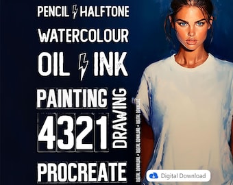Procreate Pinsel - Digitales Produkt - procreate Briefmarken Farbpalette Stempel procreate Bundle Gouache Aquarell Lettering Gitter Acryl