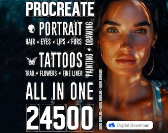 24.500 Procreate Brushes Procreate Stempel Farbpalette Stempel Procreate Bündel Gouache Aquarell Lettering Acryl-Alkohol Farbpinsel