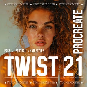 21 Procreate Twist Brushes, timbri per capelli, spazzole per capelli - TWIST SET