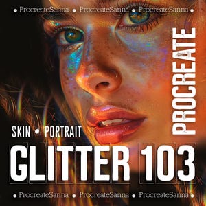 Pinceaux scintillants Procreate - pinceaux maquillage, pinceaux phosphorescents brillants, tampons scintillants pinceaux peau procreate, tampons peau - ENSEMBLE DE PAILLETTES