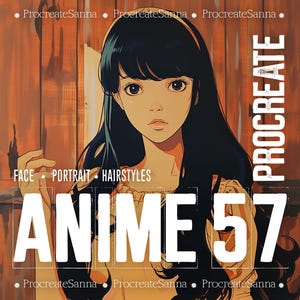 anime brushes procreate anime stamps hair stamps hair brushes - ANIME SET