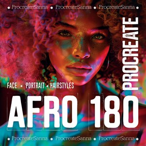 afro hair stamрs proсcreаte brushes afro stamрs afro curly hair black woman hair afro proсcreаte afro braids afro - AFRO SET