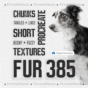 Procreate Fur Brushes -  realistic fur brushes - procreate stamps - brush set animal hair fur - FUR BUNDLE