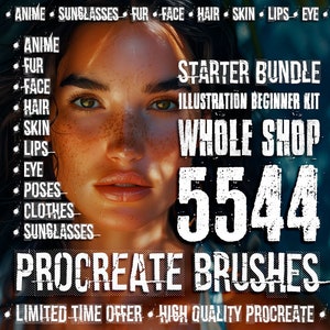 Procreate Brushes procreate stamps hair brushes skin brushes face eye brushes portrait brushes procreate - ALL BUNDLES