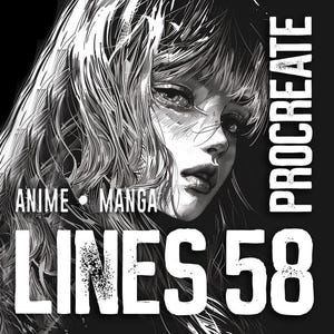 sellos de linea para procreate pinceles de linea para manga sellos de manga sellos de anime sellos chibi pinceles para procreate sellos de linea para manga - SET DE LÍNEAS