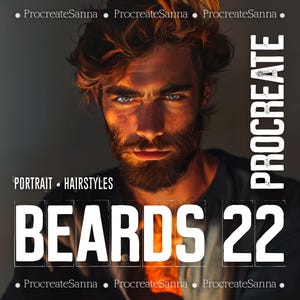 Beard Brushes  - Digital Product  - Hair Brushes procreate beard stamps hair stamps hair brushes - BEARD SET